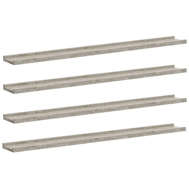 vidaXL Wandregale 4 Stk Betongrau 100x9x3 cm 326707