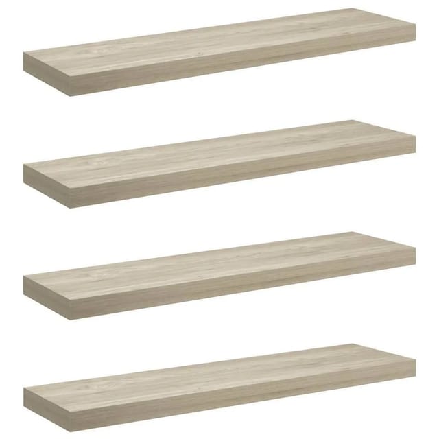 vidaXL Schwebende Wandregale 4 Stk Eichefarben 90x23,5x3,8 cm MDF 323882