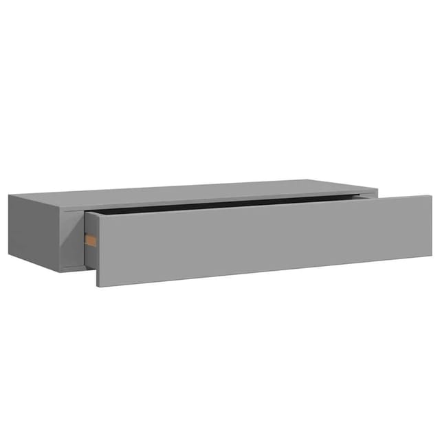 vidaXL Wandregal mit Schublade Grau 60x23,5x10 cm MDF 330259
