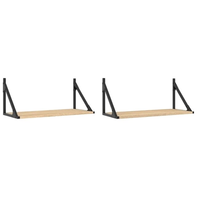 vidaXL Wandregale 2 Stk Sonoma-Eiche 60x25x25,5 cm Holzwerkstoff 836334