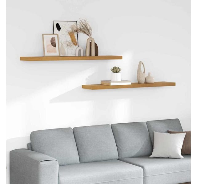 vidaXL Wandregal 2 Stk Beige 120 x 23,5 x 4 cm Holzwerkstoff 42019999