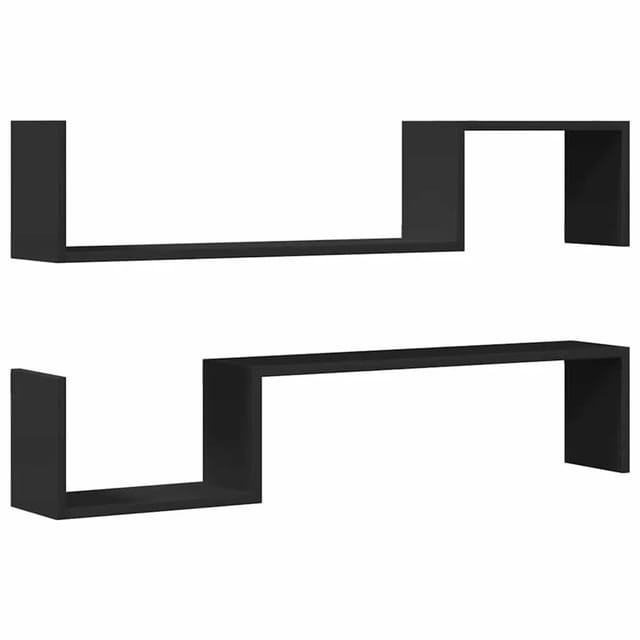 vidaXL Wandregale 2 Stk Schwarz 100x15x20 cm Holzwerkstoff 807269