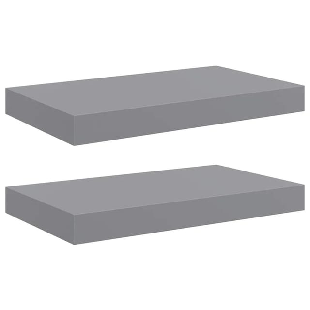vidaXL Schwebende Wandregale 2 Stk Grau 40x23x3,8cm MDF 323848