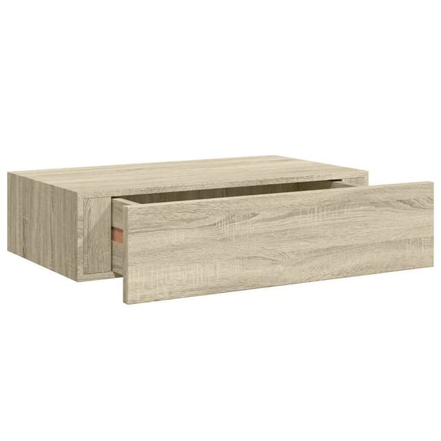 vidaXL Wandregal mit Schublade Eichen-Optik 40x23,5x10 cm MDF 330247