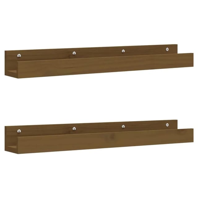 vidaXL Wandregale 2 Stk Honigbraun 80x12x9 cm Massivholz Kiefer 823592