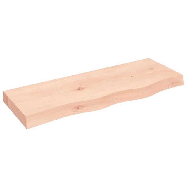 vidaXL Wandregal 80x30x2-6 cm Massivholz Eiche Unbehandelt 363544