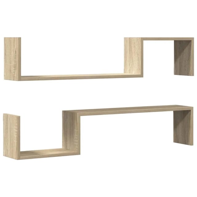 vidaXL Wandregale 2 Stk Sonoma-Eiche 100x15x20 cm Holzwerkstoff 807271