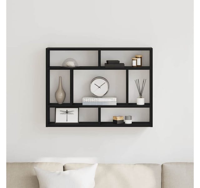 vidaXL Wandregal Schwarze Eiche 75 x 16 x 55 cm Holzwerkstoff 862047