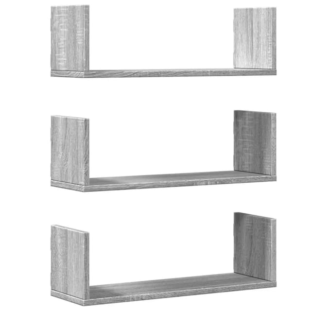 vidaXL Wandregale 3 Stk Grau Sonoma 58x18x18 cm Holzwerkstoff 853286