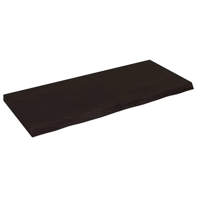 vidaXL Wandregal Dunkelbraun 140x60x2-6cm Massivholz Eiche Behandelt 363827