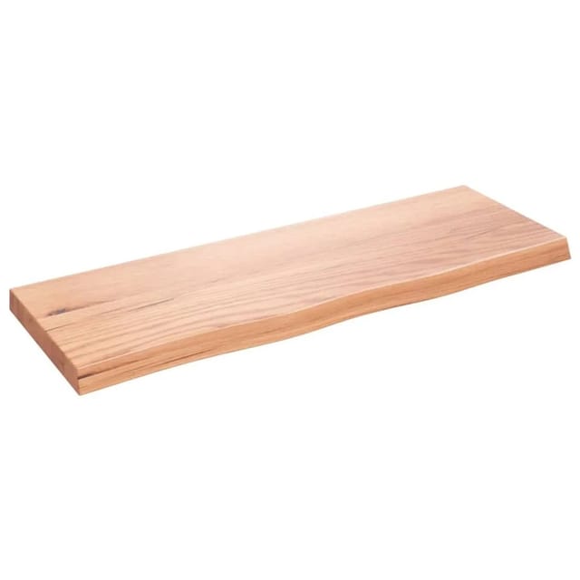 vidaXL Wandregal Hellbraun 80x30x2-4 cm Massivholz Eiche Behandelt 363663