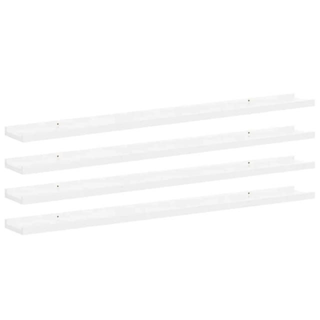 vidaXL Wandregale 4 Stk Hochglanz-Weiß 100x9x3 cm 326656
