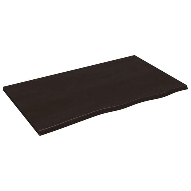 vidaXL Wandregal Dunkelbraun 100x60x2 cm Massivholz Eiche Behandelt 363809