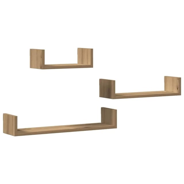 vidaXL Wandregale 3 Stk Artisan-Eiche Holzwerkstoff 855793