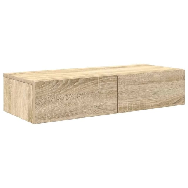 vidaXL Wandregal mit Schubladen Sonoma-Eiche 80x33x17 cm Holzwerkstoff 859979