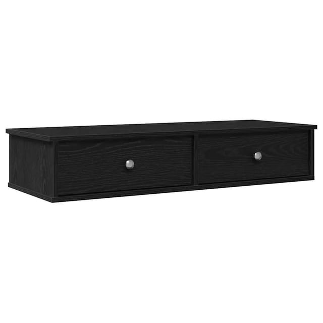 vidaXL Wandregal mit Schubladen Schwarz 100x37,5x19 cm Holzwerkstoff 859960