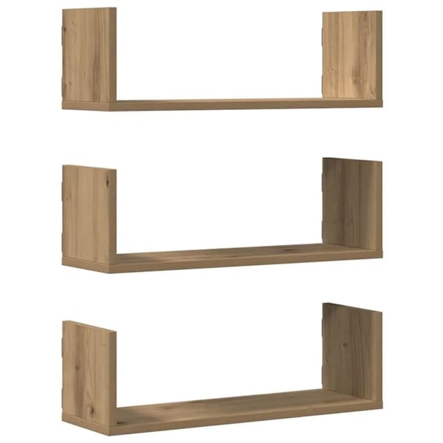 vidaXL Wandregale 3 Stk Artisan-Eiche 58x18x18 cm Holzwerkstoff 853289