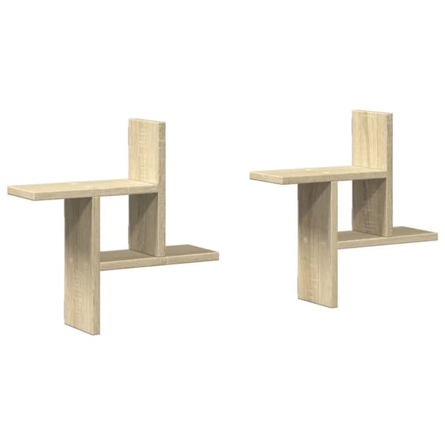 vidaXL Wandregale 2 Stk Sonoma-Eiche 38x12x38 cm Holzwerkstoff 853247
