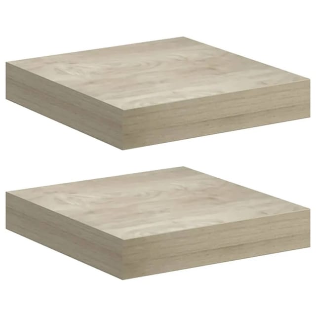 vidaXL Schwebende Wandregale 2 Stk Eichefarben 23x23,5x3,8cm MDF 323866