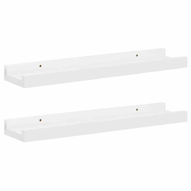 vidaXL Wandregale 2 Stk Hochglanz-Weiß 40x9x3 cm 326648