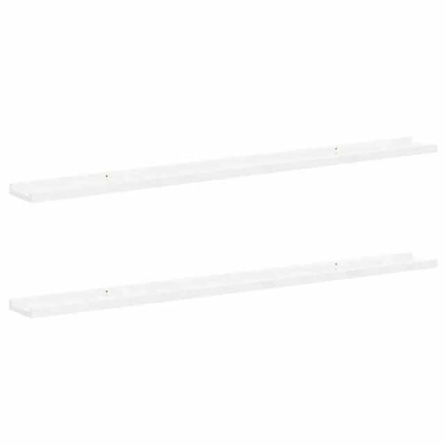 vidaXL Wandregale 2 Stk Hochglanz-Weiß 115x9x3 cm 326652