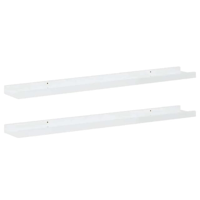 vidaXL Wandregale 2 Stk Hochglanz-Weiß 80x9x3 cm 326650