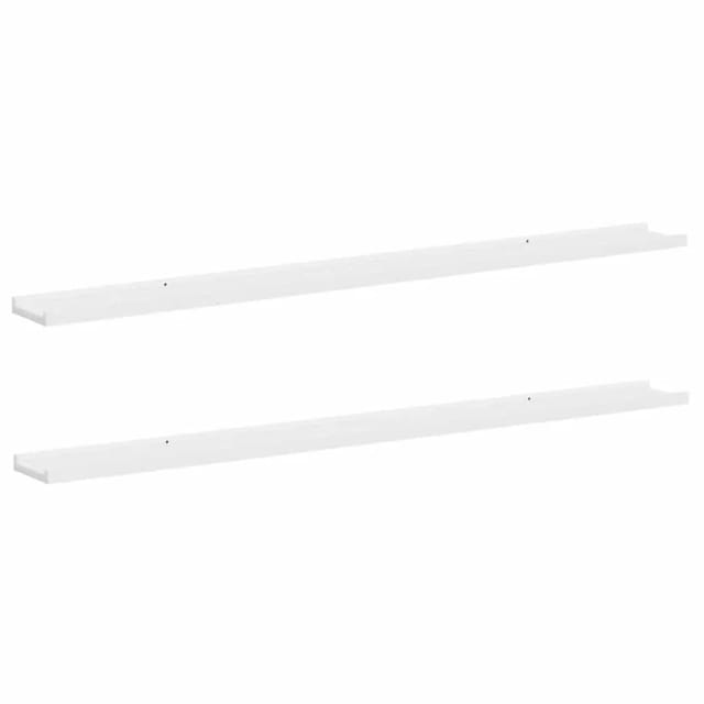 vidaXL Wandregale 2 Stk Weiß 115x9x3 cm 326659