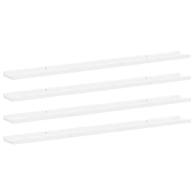 vidaXL Wandregale 4 Stk Hochglanz-Weiß 115x9x3 cm 326657