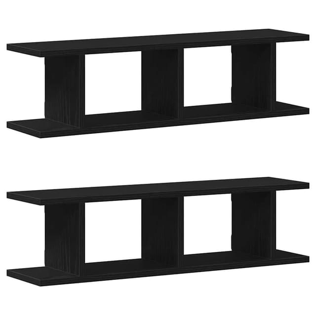 vidaXL Wandregale 2 Stk Schwarz Eichen-Optik 75x18x20cm Holzwerkstoff 862060