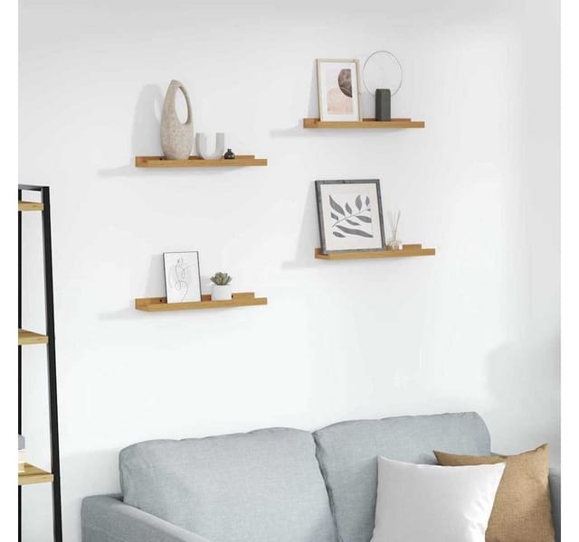 vidaXL Wandregal mit Regal 4 Stk Beige 40 x 9 x 3 cm Holzwerkstoff 42020036