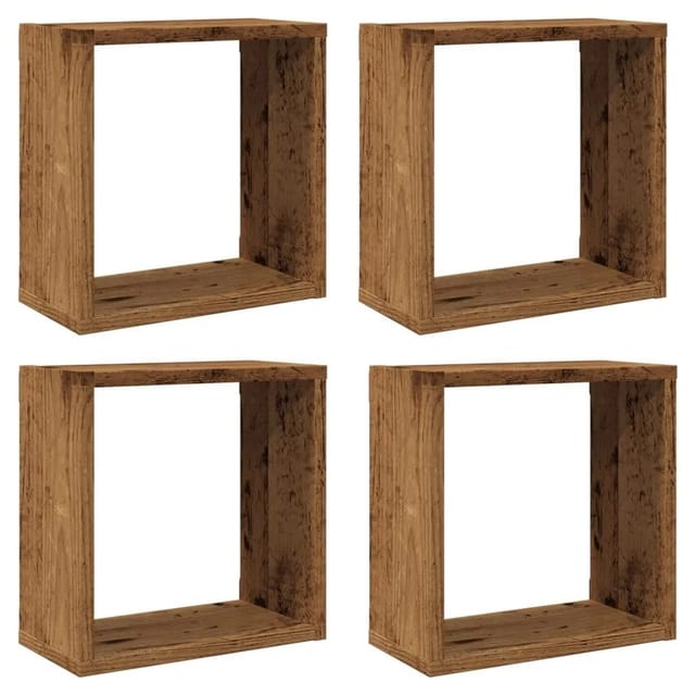 vidaXL Würfel-Wandregale 4 Stk Altholz-Optik 30x15x30 Holzwerkstoff 856577