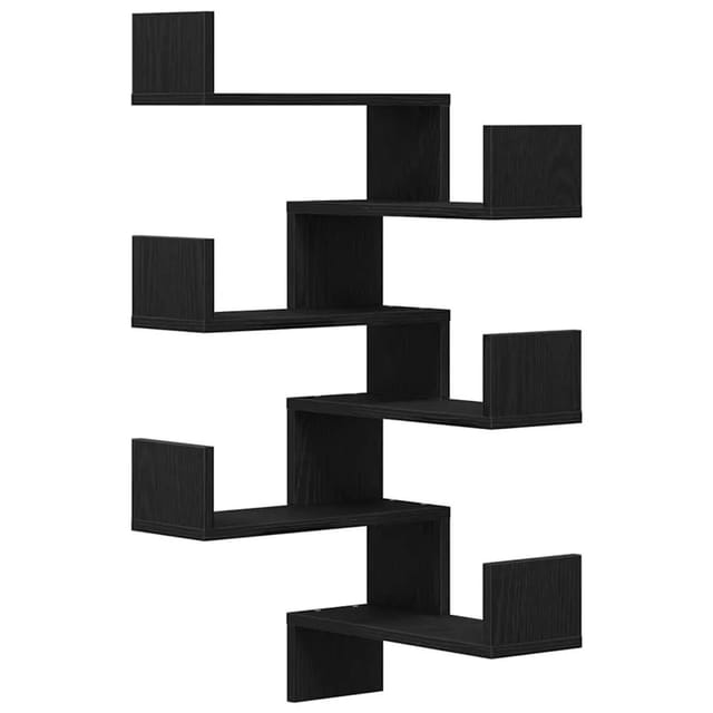 vidaXL Wandregal 2 Stk Schwarz Eichen-Optik 40 x 40 x 49,5 cm 862653