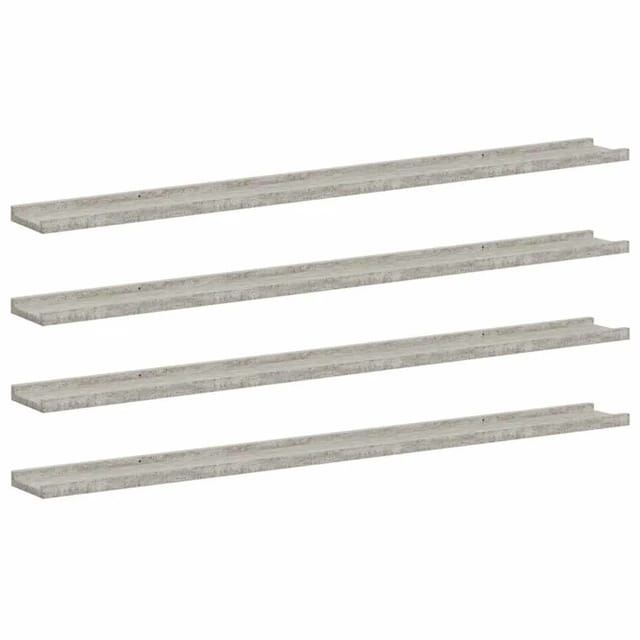 vidaXL Wandregale 4 Stk Betongrau 115x9x3 cm 326708