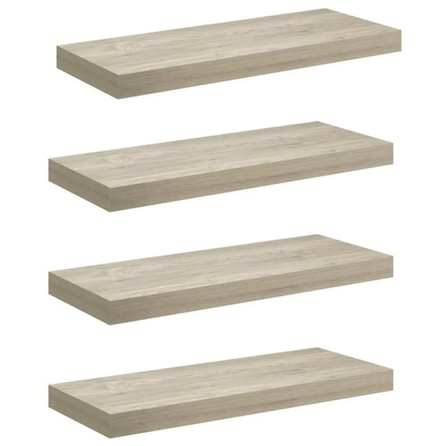vidaXL Schwebende Wandregale 4 Stk Eichefarben 60x23,5x3,8cm MDF 323876
