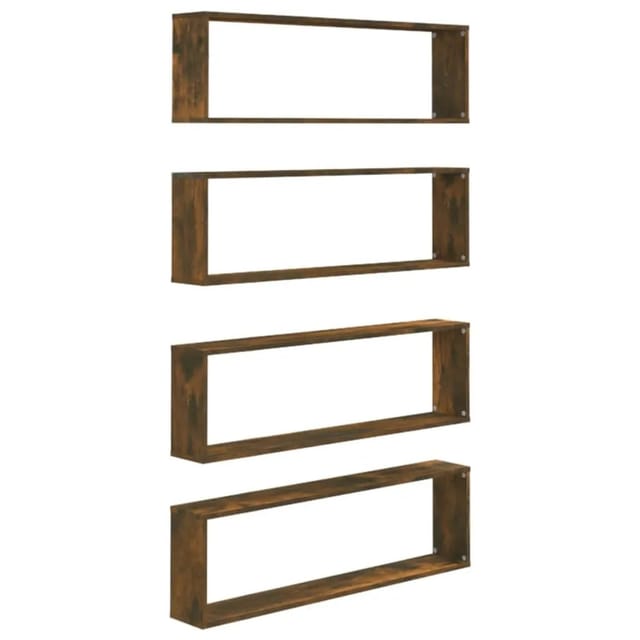 vidaXL Wandregale 4 Stk Räuchereiche 100x15x30 cm Holzwerkstoff 815907