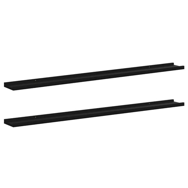 vidaXL Wandregale 2 Stk Schwarz 115x9x3 cm 326666