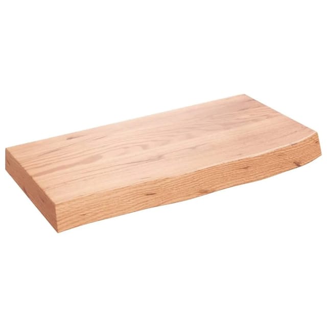 vidaXL Wandregal Hellbraun 60x30x2-6 cm Massivholz Eiche Behandelt 363646