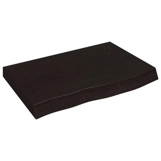 vidaXL Wandregal Dunkelbraun 60x40x2-6 cm Massivholz Eiche Behandelt 363769