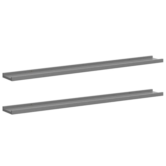 vidaXL Wandregale 2 Stk Grau 100x9x3 cm 326672