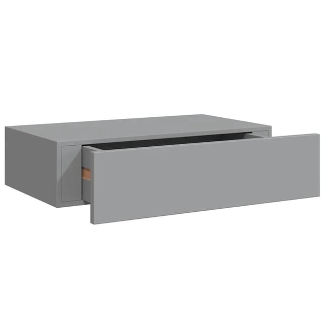 vidaXL Wandregal mit Schublade Grau 40x23,5x10 cm MDF 330245