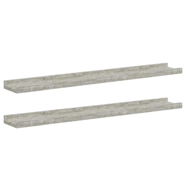 vidaXL Wandregale 2 Stk Betongrau 80x9x3 cm 326701