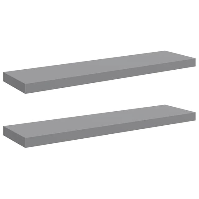 vidaXL Schwebende Wandregale 2 Stk Grau 90x23,5x3,8cm MDF 323860