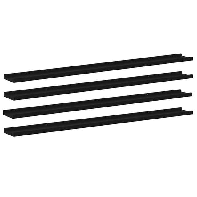 vidaXL Wandregale 4 Stk Schwarz 115x9x3 cm 326671
