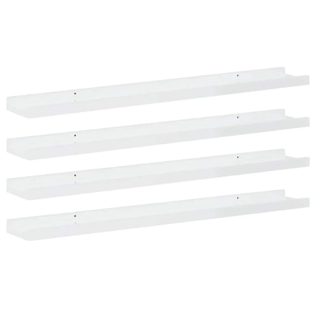 vidaXL Wandregale 4 Stk Hochglanz-Weiß 80x9x3 cm 326655