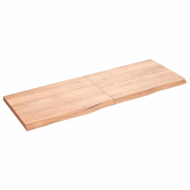 vidaXL Wandregal Hellbraun 140x50x2-4 cm Massivholz Eiche Behandelt 363704