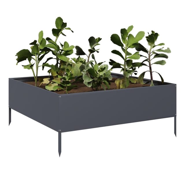 vidaXL Hochbeet Anthrazit 100x100x25 cm Stahl 851033