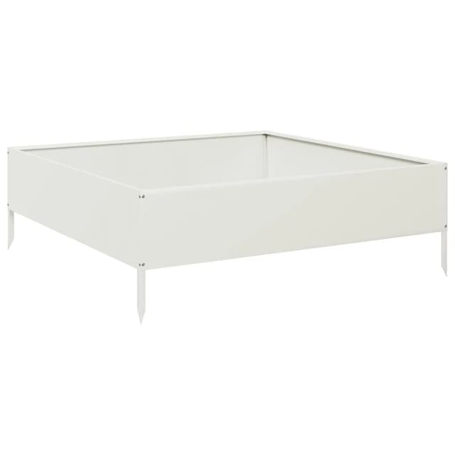 vidaXL Hochbeet Weiß 100x100x33,5 cm Stahl 851025