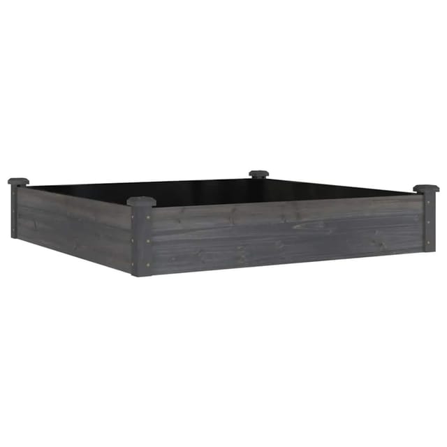 vidaXL Hochbeet mit Einsatz Grau 120x120x25 cm Massivholz Tanne 364294
