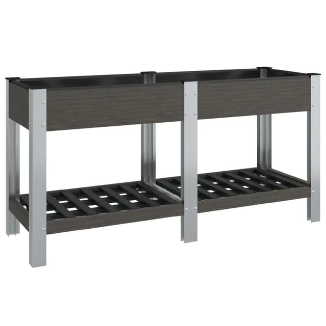 vidaXL Garten-Hochbeet mit Ablage Grau 175x50x75 cm WPC 362572