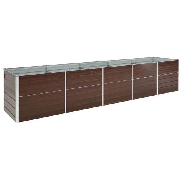 vidaXL Garten-Hochbeet Verzinkter Stahl 400x80x77 cm Braun 47062
